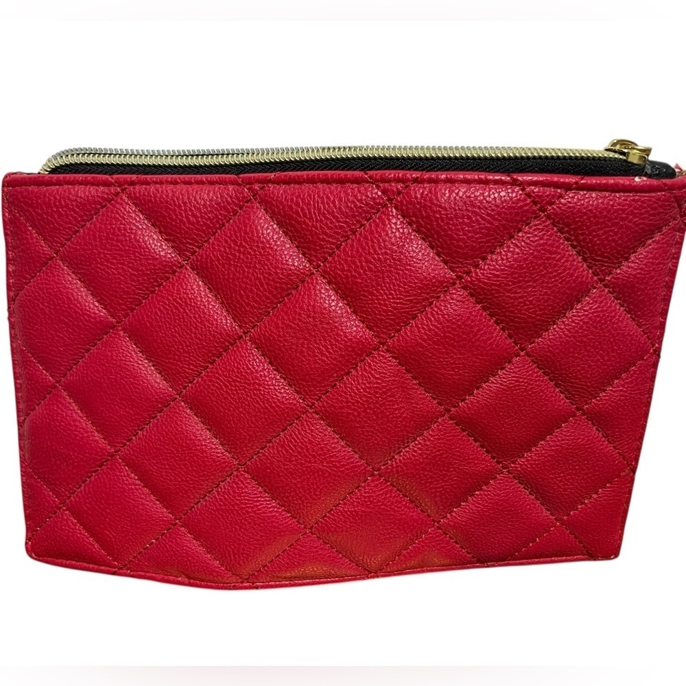 Betsey Johnson Quilted Red Cosmetic Bag
